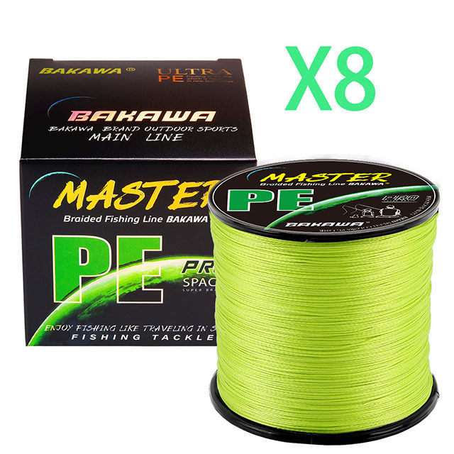 BAKAWA 8 Strands Braided Pe Fishing Line Multifilament 300M 500M