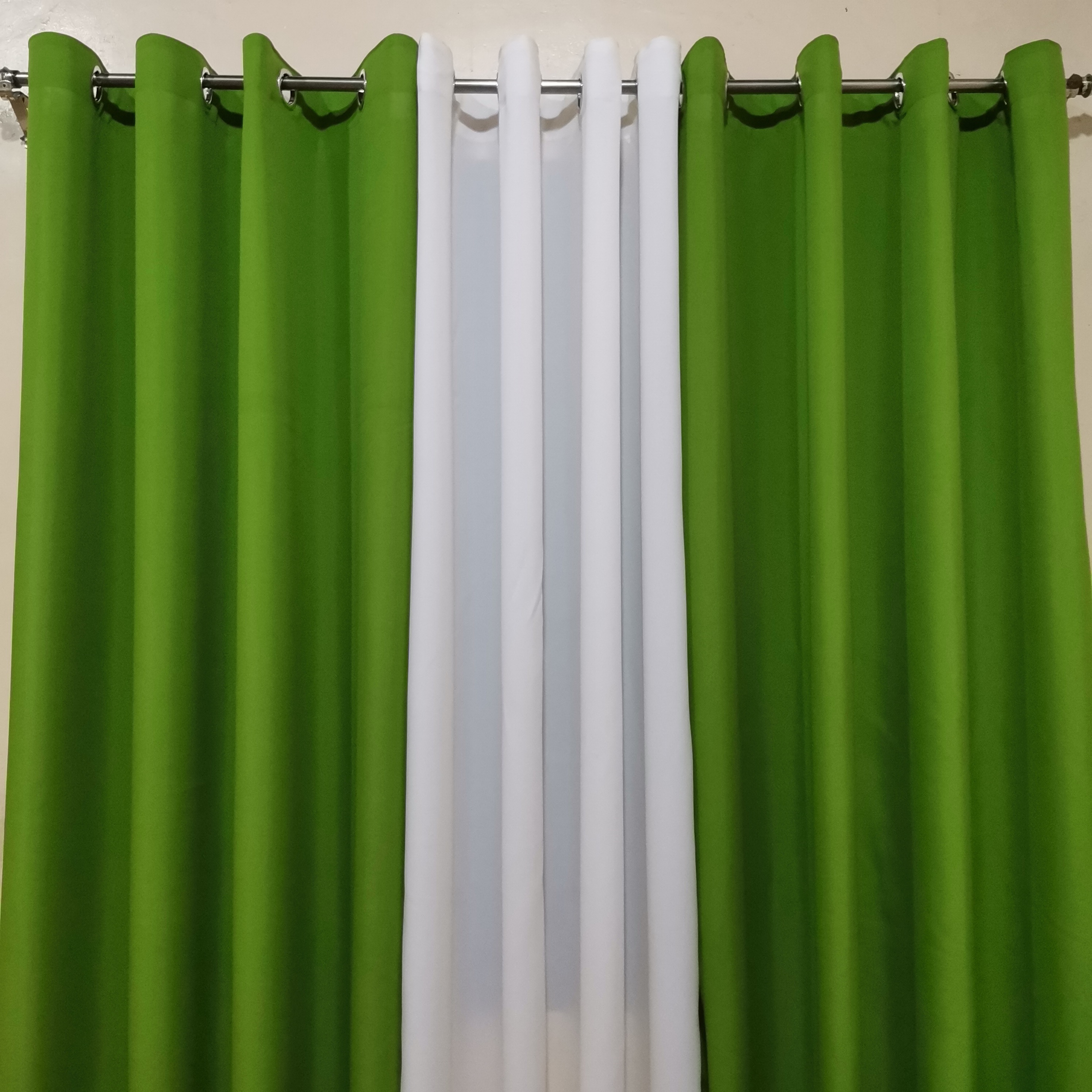 PILIKSKI - Katrina Plain Green Sold Per Pc Or 3in1 Set Ring Curtain ...