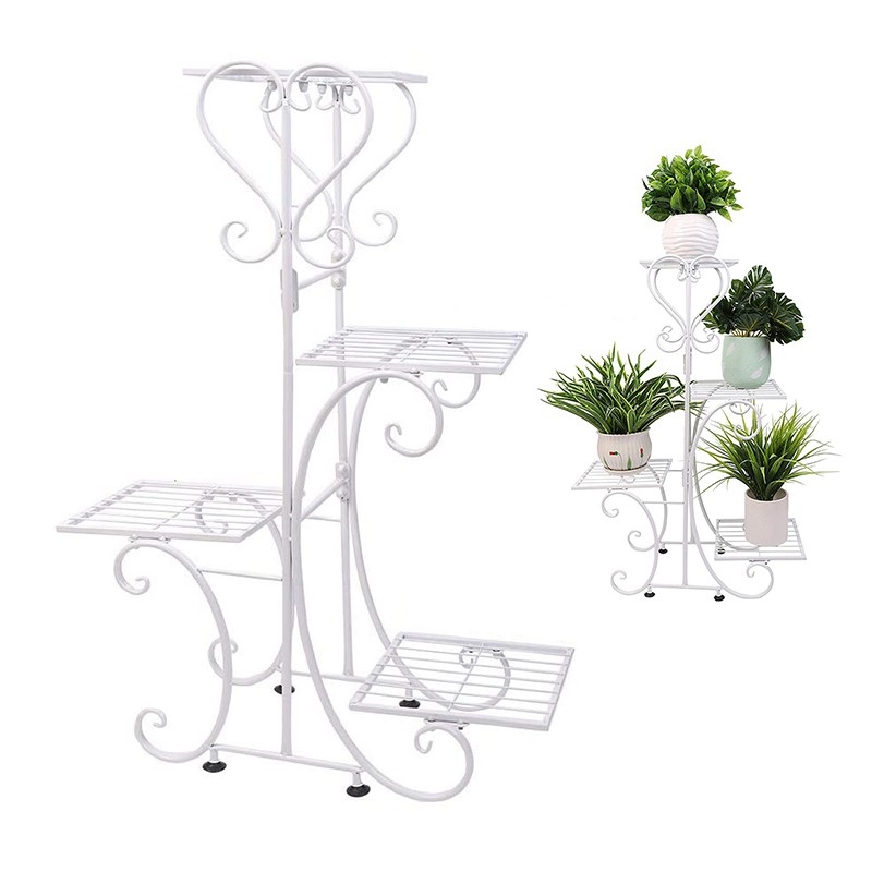 【House】4layer garden plant stand flower pot stand indoor and outdoor