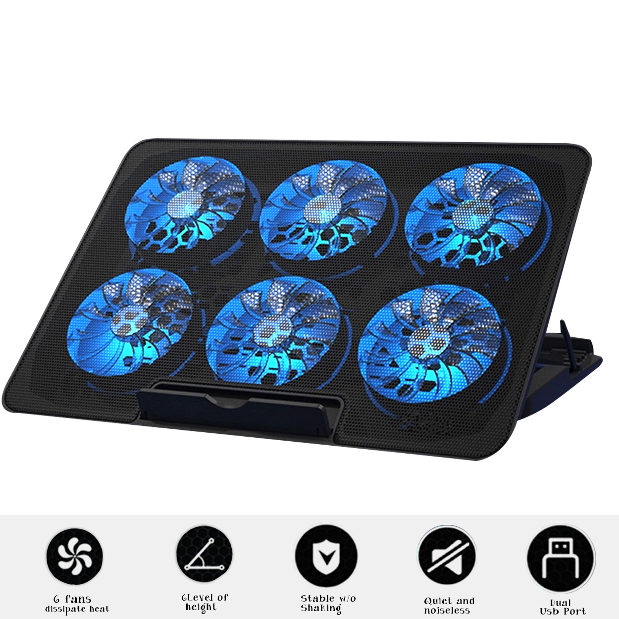 LAPTOP 1218 inch Laptop Cooling Pad with 2 USB Ports and 6 Cooling Fan
