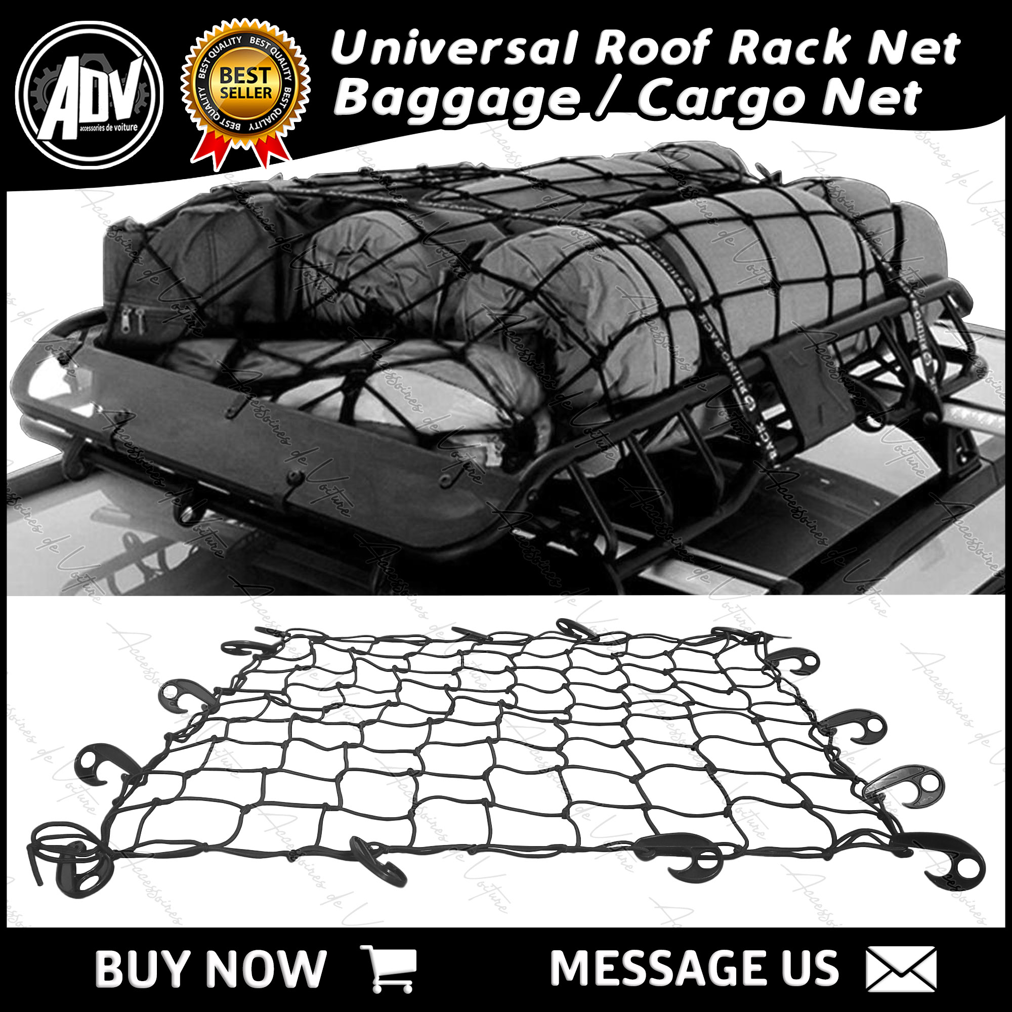 Universal Roof Rack Net Cargo Net for Roof Racks Baggage Net