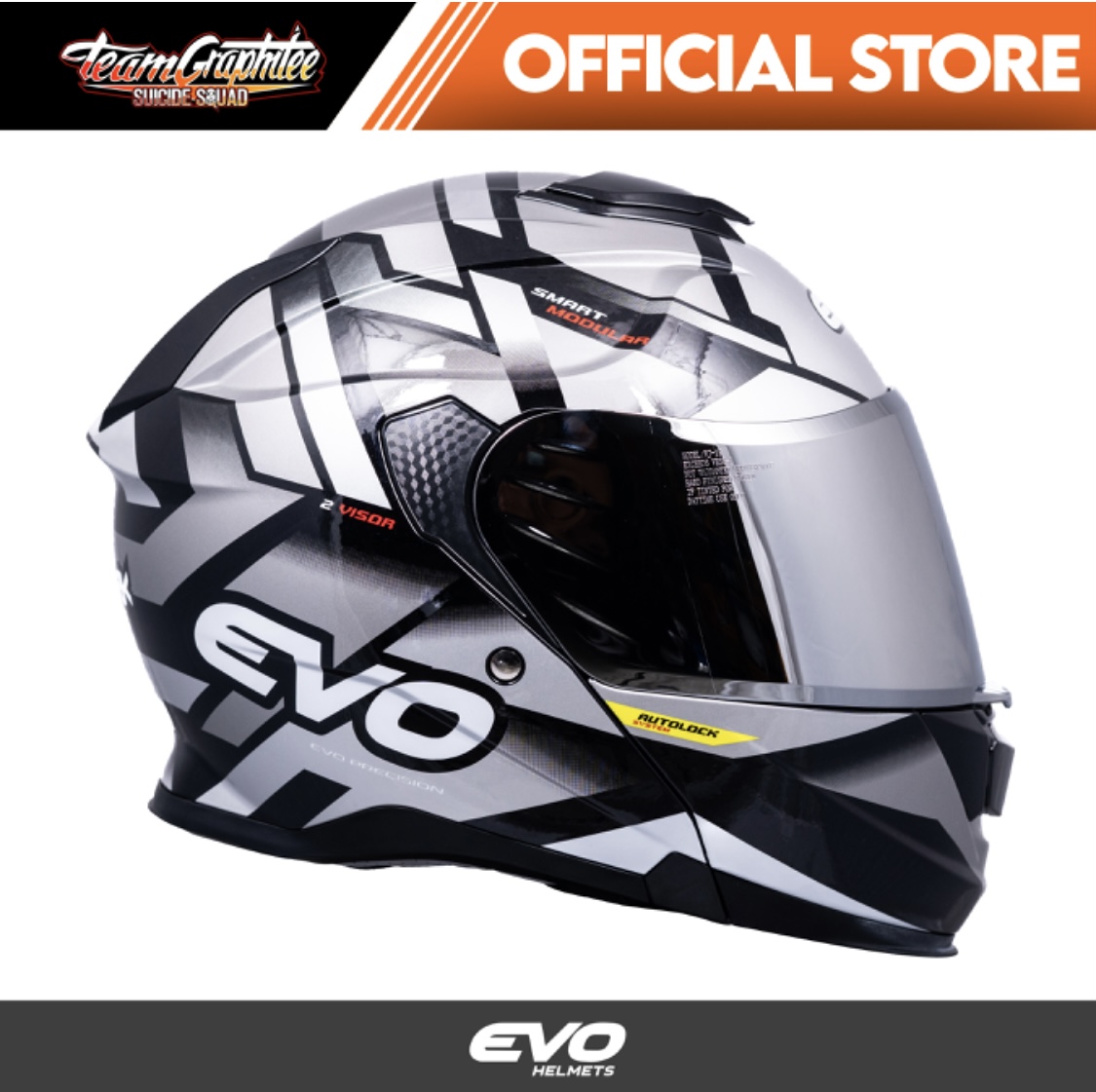 Evo Vxr Berserk Gray Black Modular Dual Visor With Iridium Silver