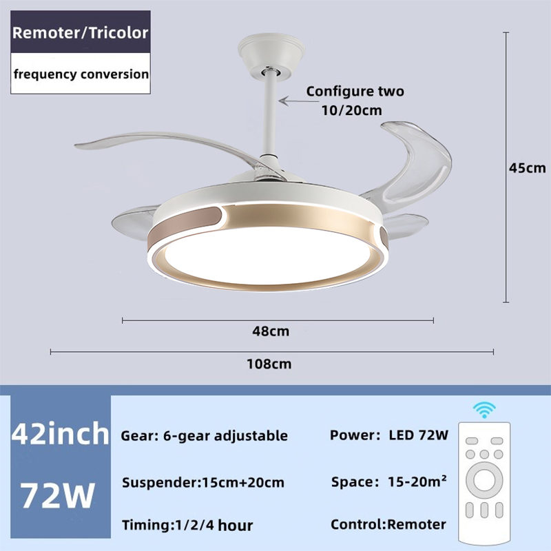 GOGEOUS 42inch ceiling fan with light modern with remote control 6