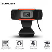 SOPLISH20 Full HD Webcam with Noise Canceling Microphone