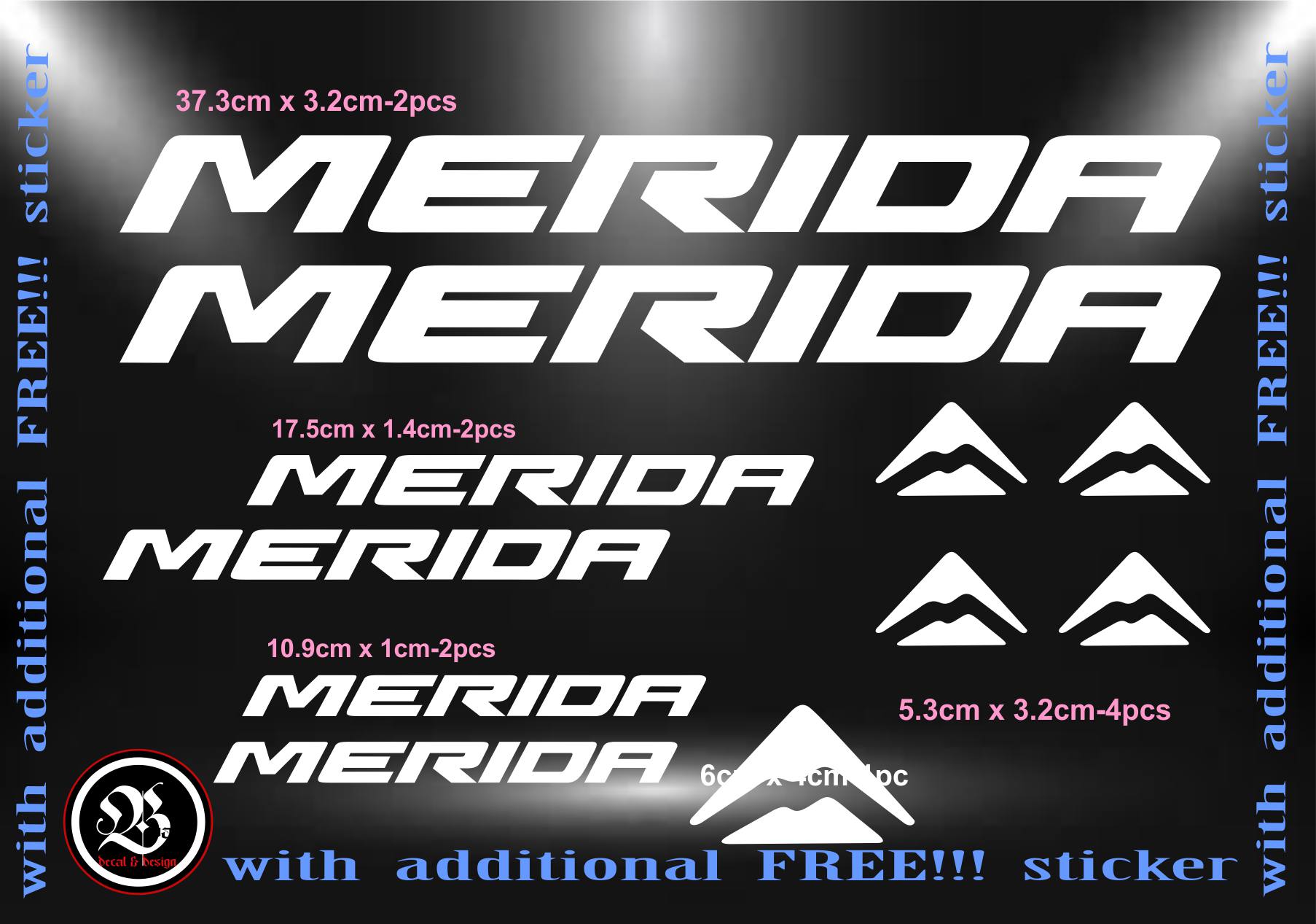 MERIDA bike decals/sticker(color white glossy) 1set Lazada PH