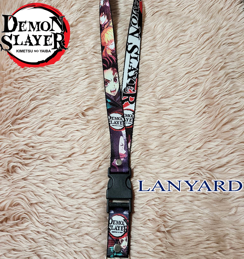Demon Slayer Lanyard Con Portacarte E Cordino, Set Protettore Cartoon Per Ufficio E Lavoro