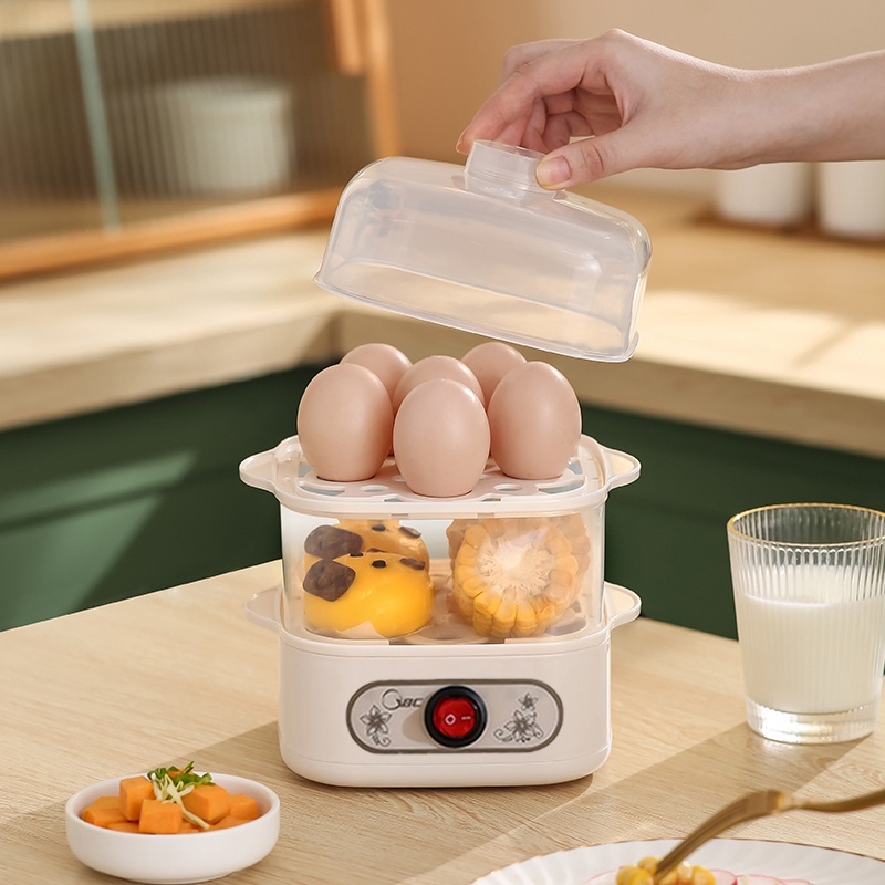 2 Layer Food Steamer Egg Cooker Boiler Kitchen Appliances breakfast