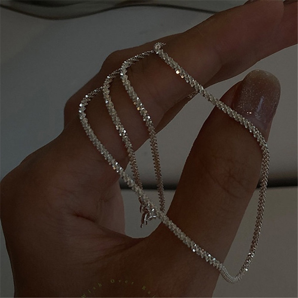 HENLI Chic Shiny Gift Silver Color Snakebone Chains Necklaces Pendants Jewelry Accessories Clavicle Chain