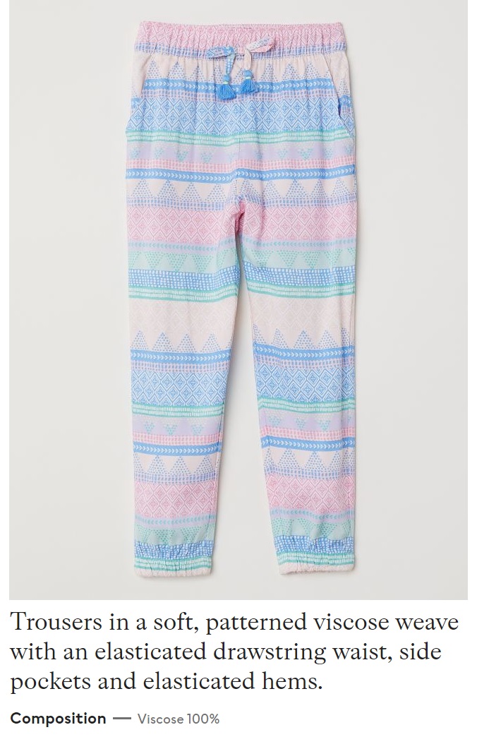 h and m girls trousers