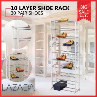 30 Pair Shoe Rack 10 Tier Shoe Shelf Organizer White 10 Tier Shoe Rack Diy Shoe