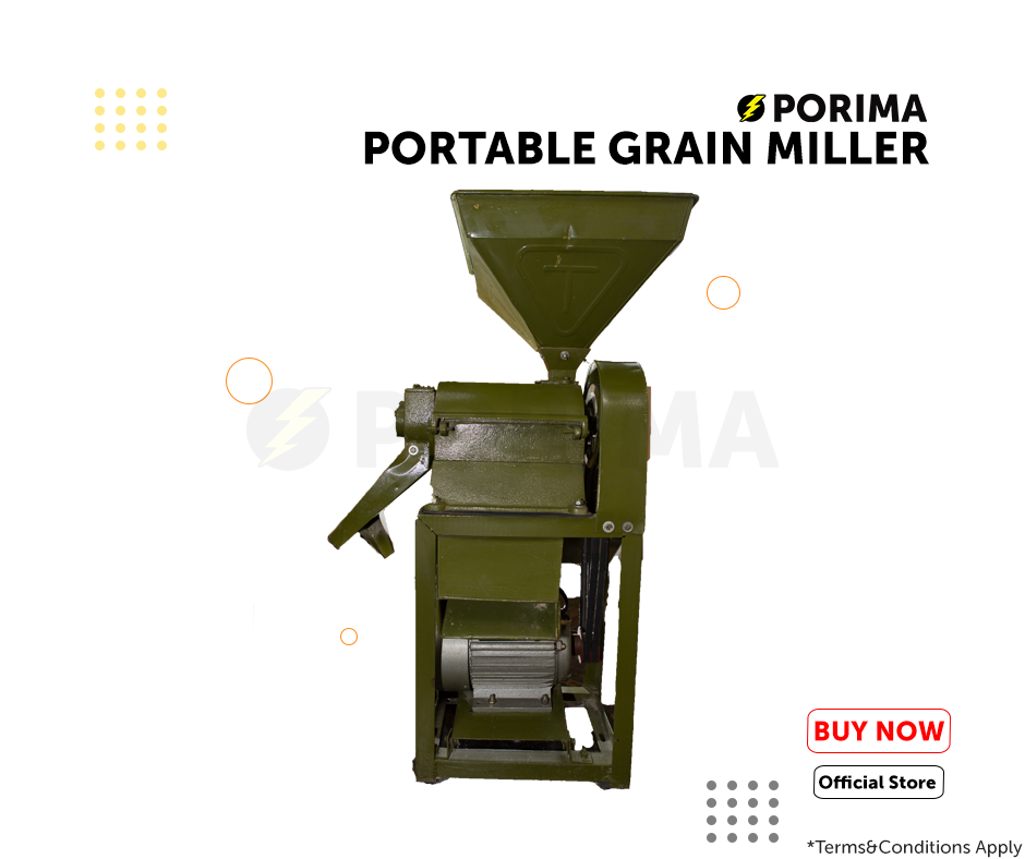 Porima Portable Grain Miller (Cracked Corn, Grits, Rice, Paddy, Milling