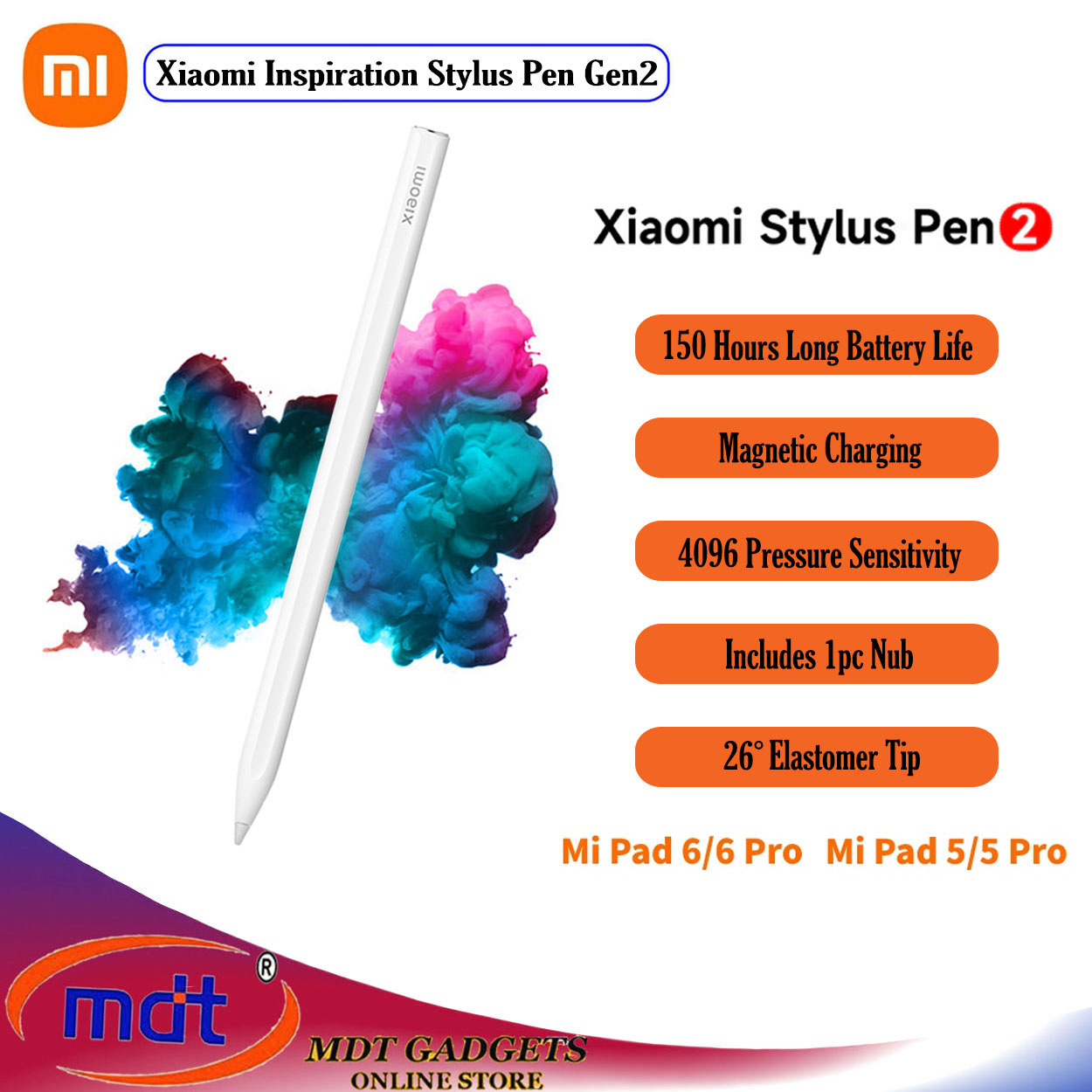New Xiaomi Inspiration Stylus Pen 2nd Generation Smart Pen for Mi Pad 6/5  Pro Tablet 4096 Level Sense Magnetic Drawing Pencil