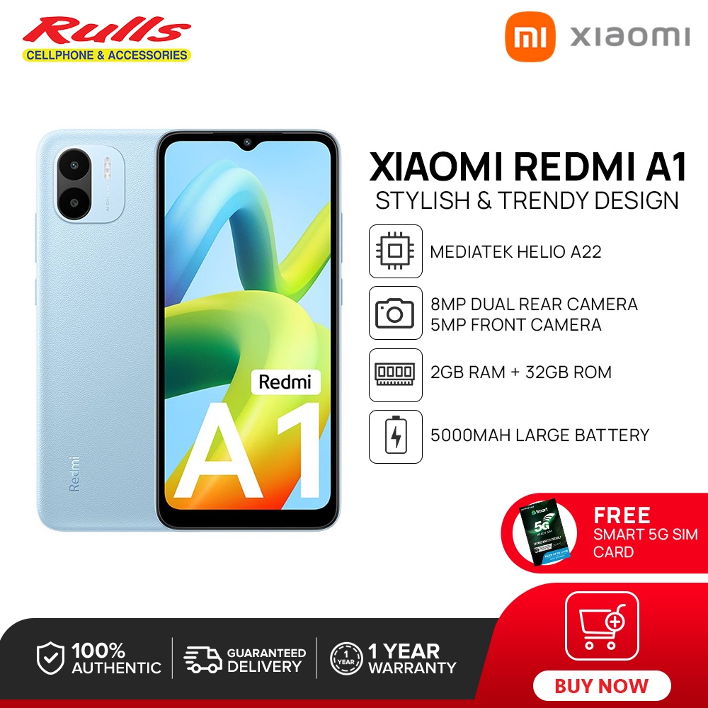 Xiaomi Redmi A1 Smartphone 2GB RAM+32GB ROM MediaTek Helio A22 6.52 HD+ ...