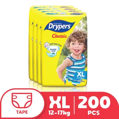 Drypers Classic Family Pack XL 50's Pack of 4