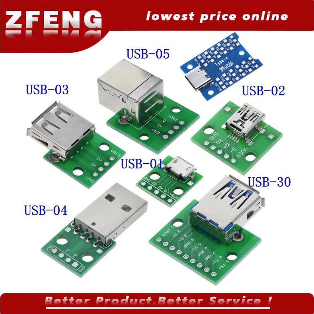 5pcs-usb-male-connector-mini-micro-usb-to-dip-adapter-female