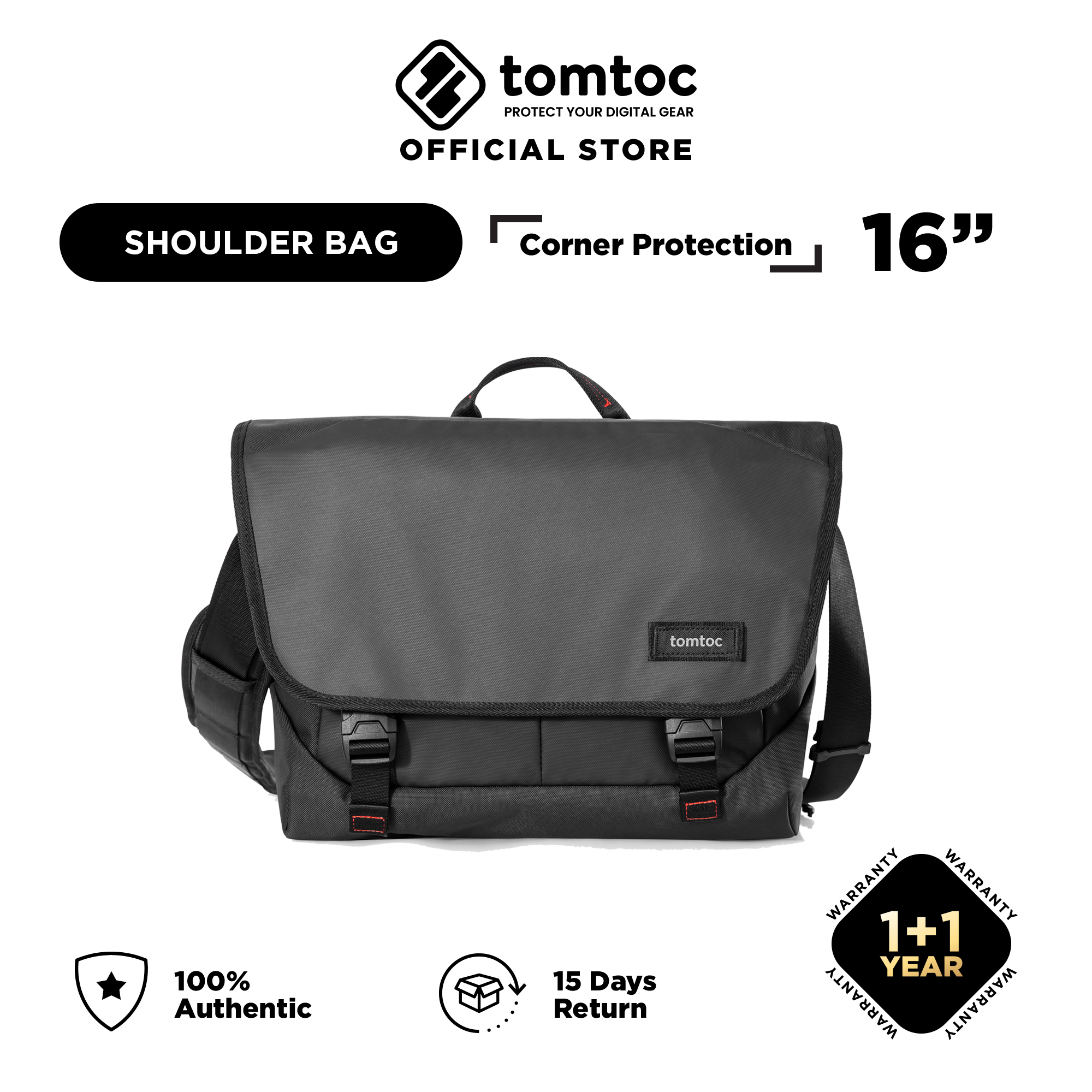 tomtoc 16 Inch Casual Laptop Shoulder Sling Bag MacBook Pro M1
