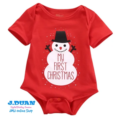 CUSTOMIZED BABY ONESIES -MY FIRST CHRISTMAS (SNOWMAN) - With baby name