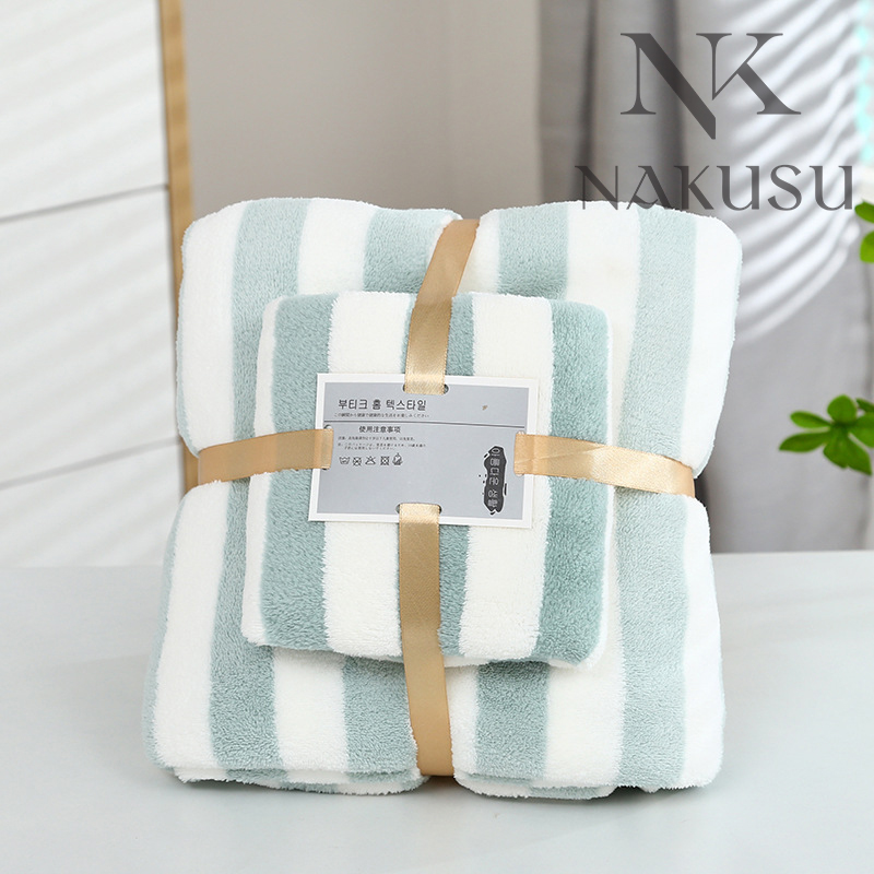 Poposy 2In1 Classica High Quality Super Soft Microfiber Stripe Bath