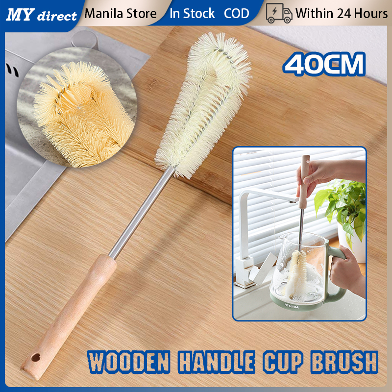 Household Wooden Bottle Cleaning Brush Extended Handle Cup Brush