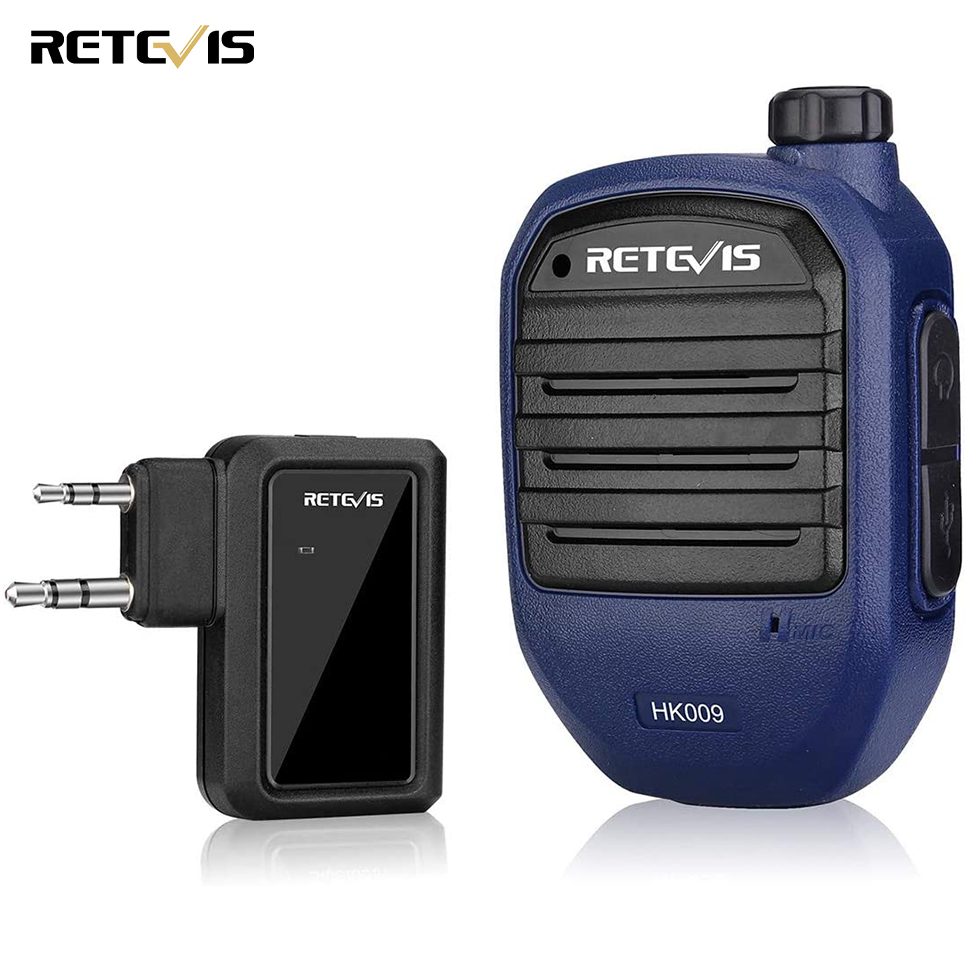 Retevis HK009 Walkie Talkies Wireless Bluetooth Handheld Speaker Microphone  for Retevis RT22 RT21 H-777 RT68 RT27 RT19 Baofeng UV-5R Two-Way Radio,  Pin Two Way Radio Bluetooth Shoulder Microphone (1 Pack)