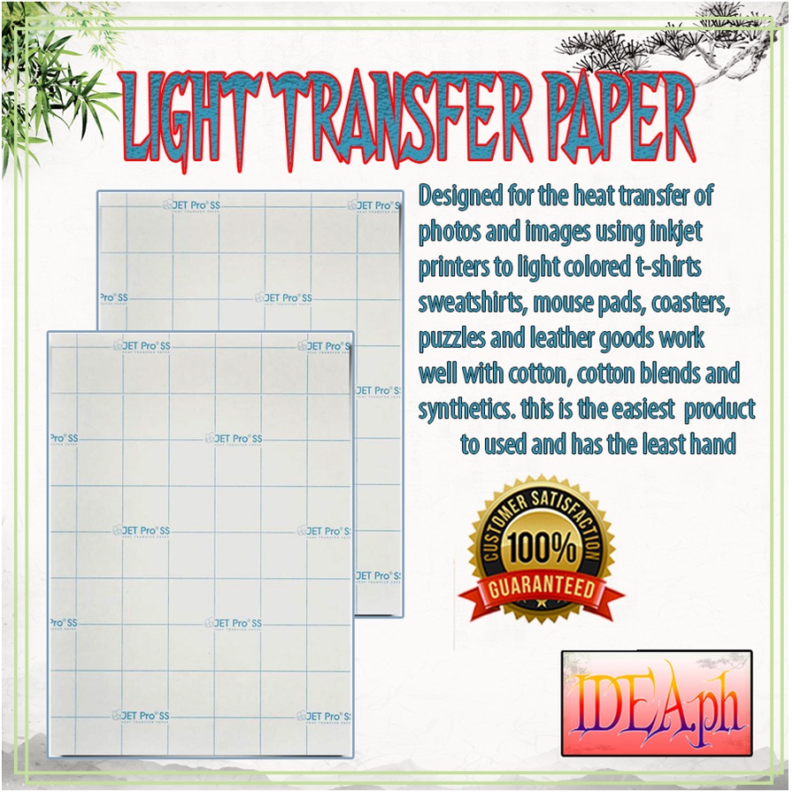 A4 JET PRO SS Light Heat Transfer Paper (10 sheets) Lazada PH