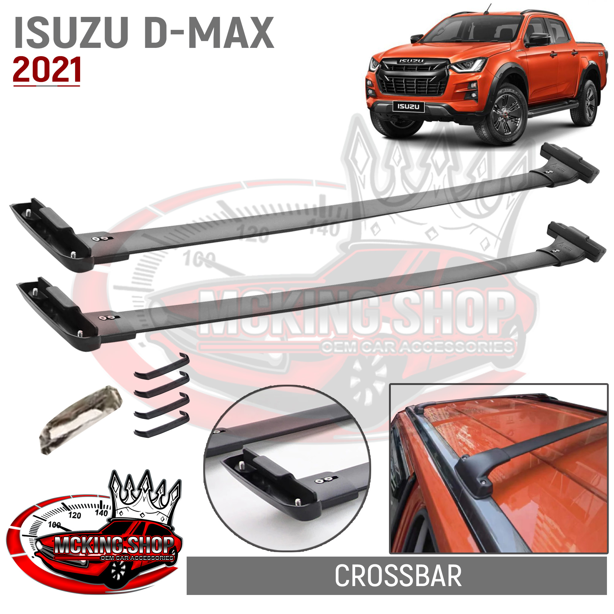 Isuzu D-MAX 2021 OEM Roof Rail with Oem Crossbar Bundle Set | Lazada PH