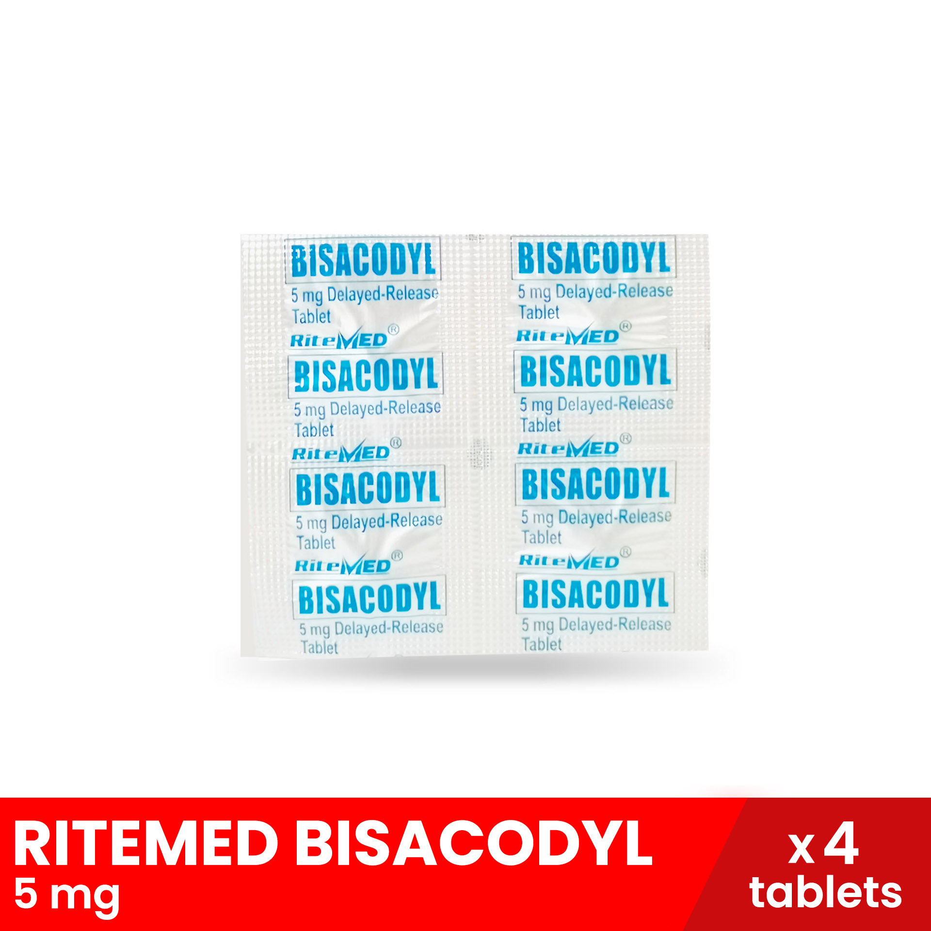 RITEMED Bisacodyl 5mg x 4 tablets, constipation relief, constipation