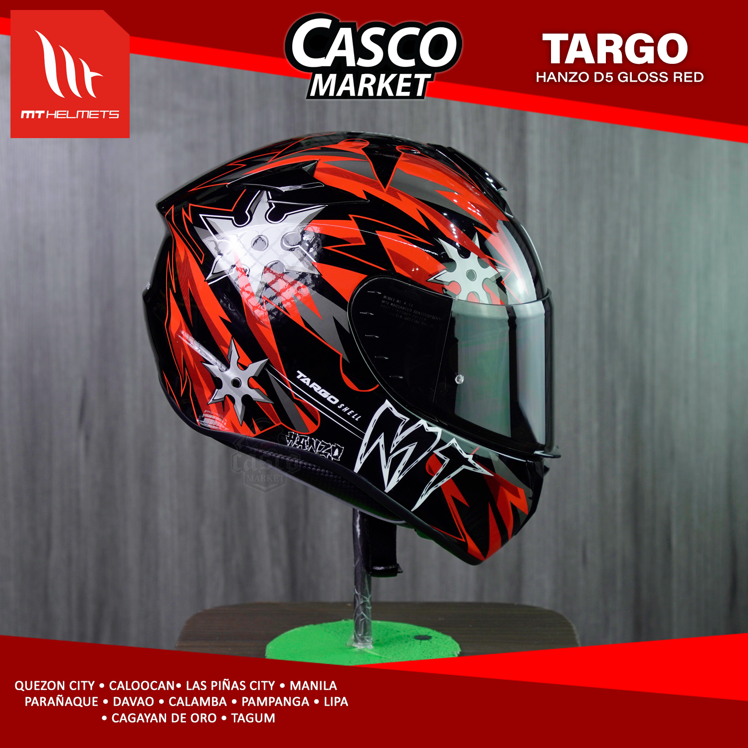 MT TARGO PRO HANZO SINGLE VISOR FULL FACE HELMET WITH EXTRA LENS
