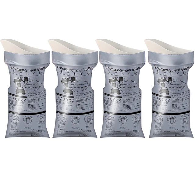 Saashi 4PCS 700ml Emergency Urine & Vomit Bags - Portable Unisex Travel Toilet
