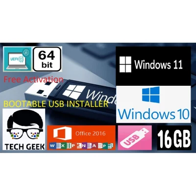 Bootable USB Flash Drive 16GB Installer Windows 10 11 school pens