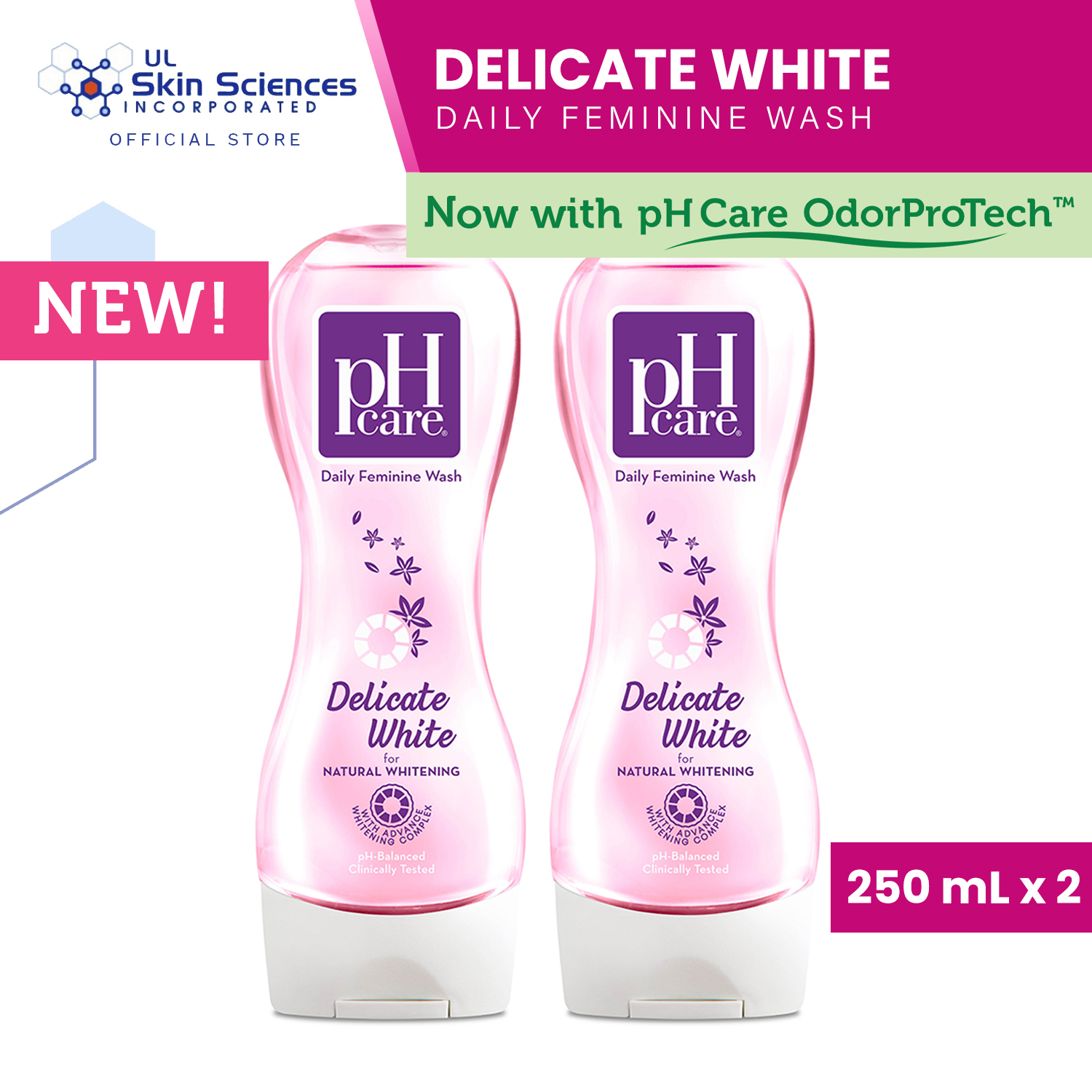 pH Care Daily Feminine Wash Delicate White 250mL x 2