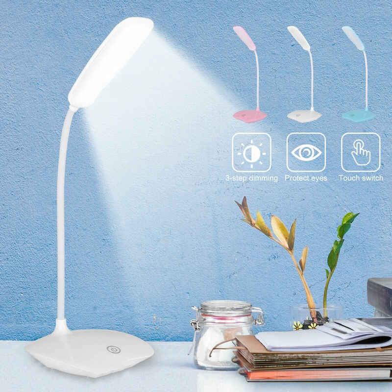 Rechargeable LED Table Lamp Flexible 3 Levels Brightness Touch Desk