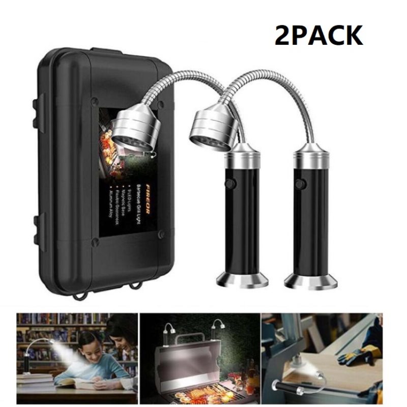 2Pcs BBQ Grill Light Outdoor Super Bright LED Lamp Base For