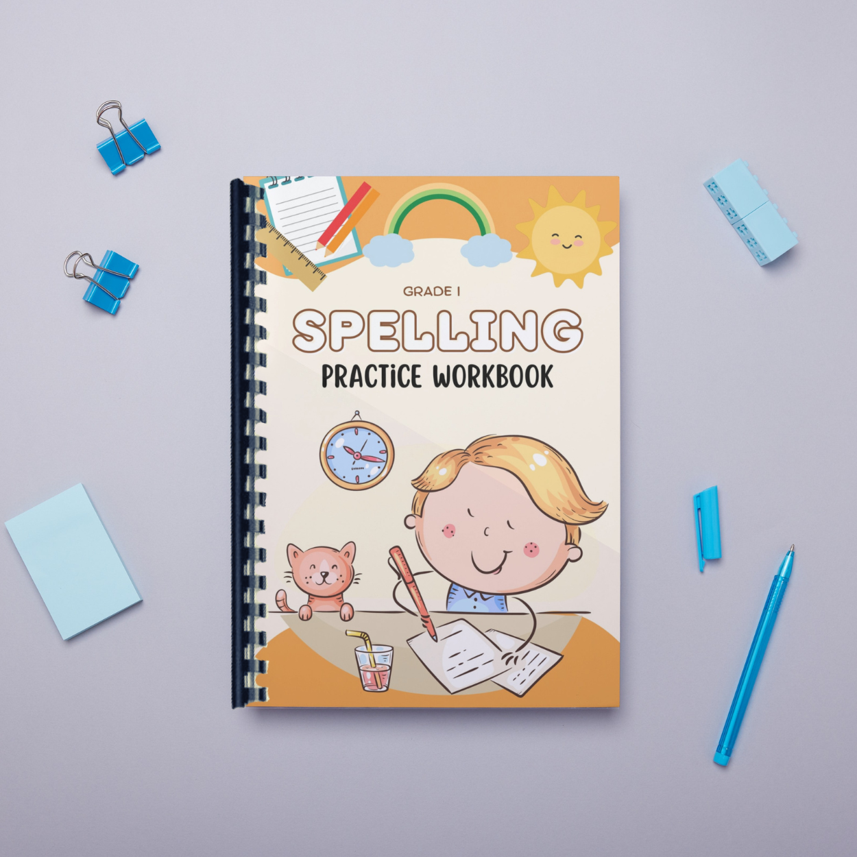 100 pages SPELLING Practice Workbook Grade 1 -black and white only ...
