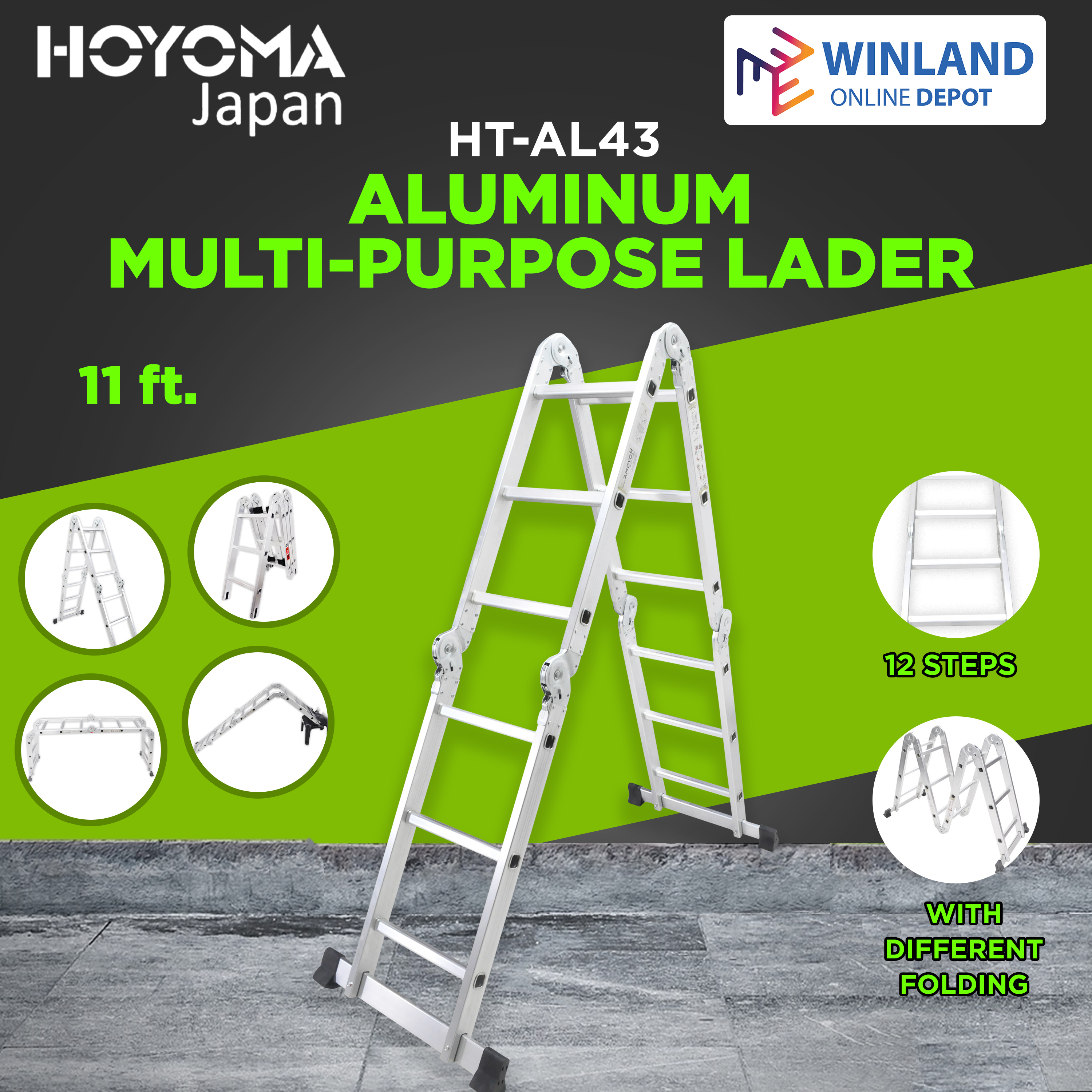 hoyoma-by-winland-aluminum-multi-purpose-ladder-4-folds-12-step-ladder