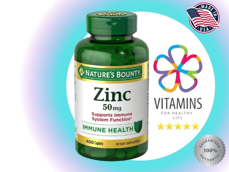 Nature's Bounty Zinc 50mg, 400 Caplets Lazada PH