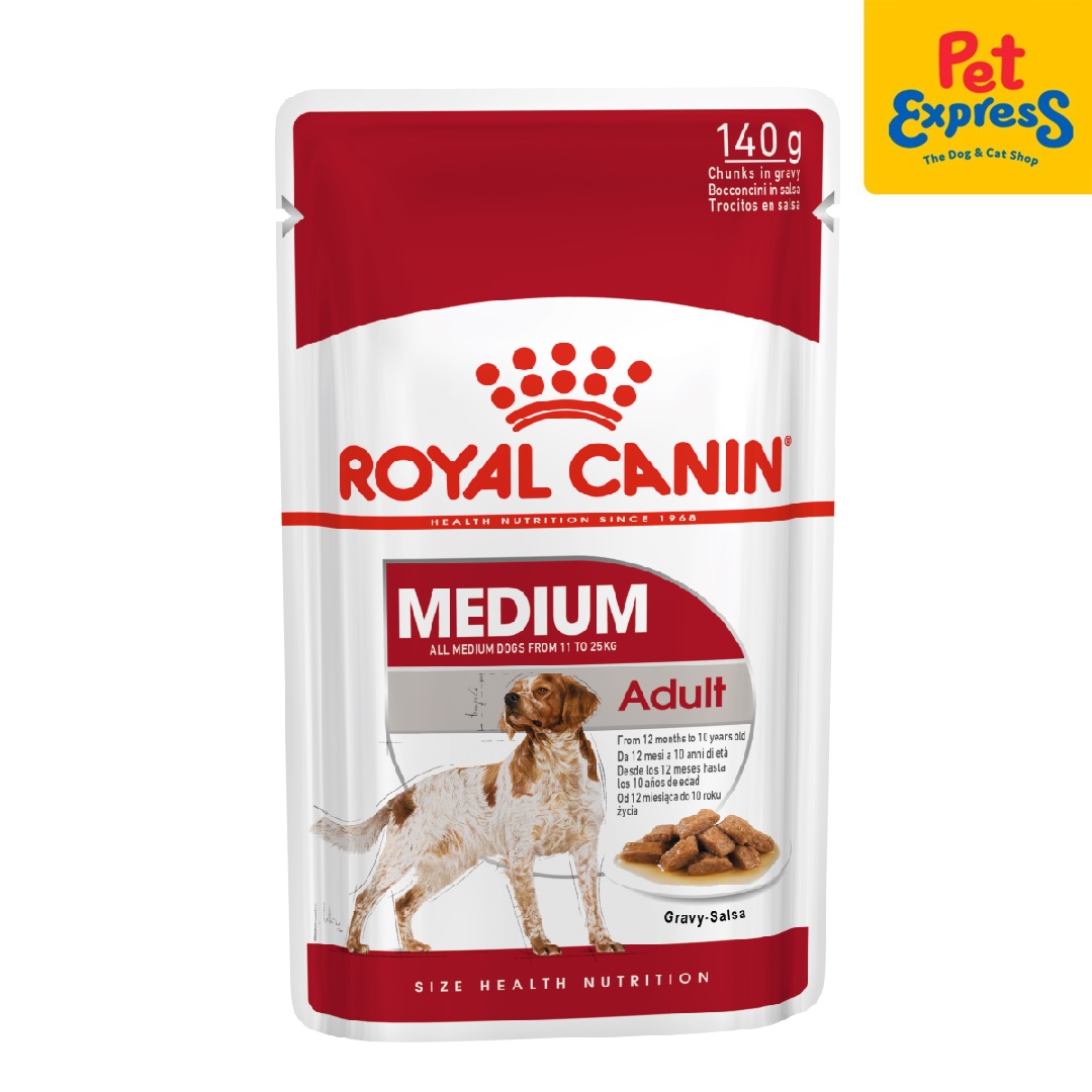 Royal Canin Size Health Nutrition Adult Medium Wet Dog Food 140g (10  pouches) | Lazada PH