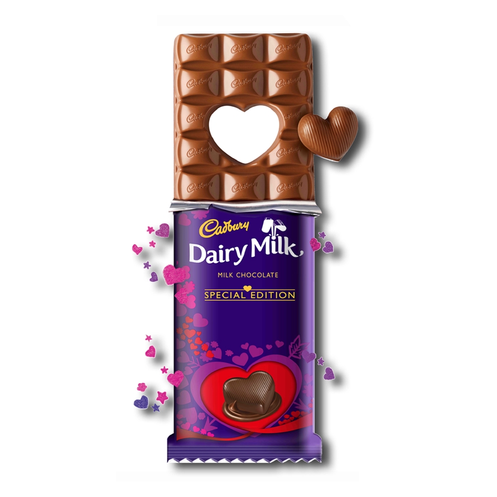 Cadbury Dairy Milk Chocolate Pop Heart Valentine Chocolate Bar, Special