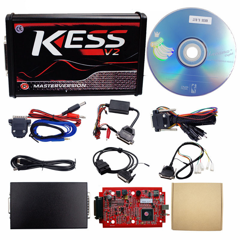 KESS V2 V5.017 OBD2 Master Red PCB No Token Limited ECU Chip Tuning Programming OBD2 Tuning Tool EURO Online Version