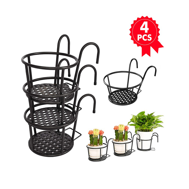 【Same day delivery】DML 4PCS Hanging Plant Rack Stand outdoor steel ...