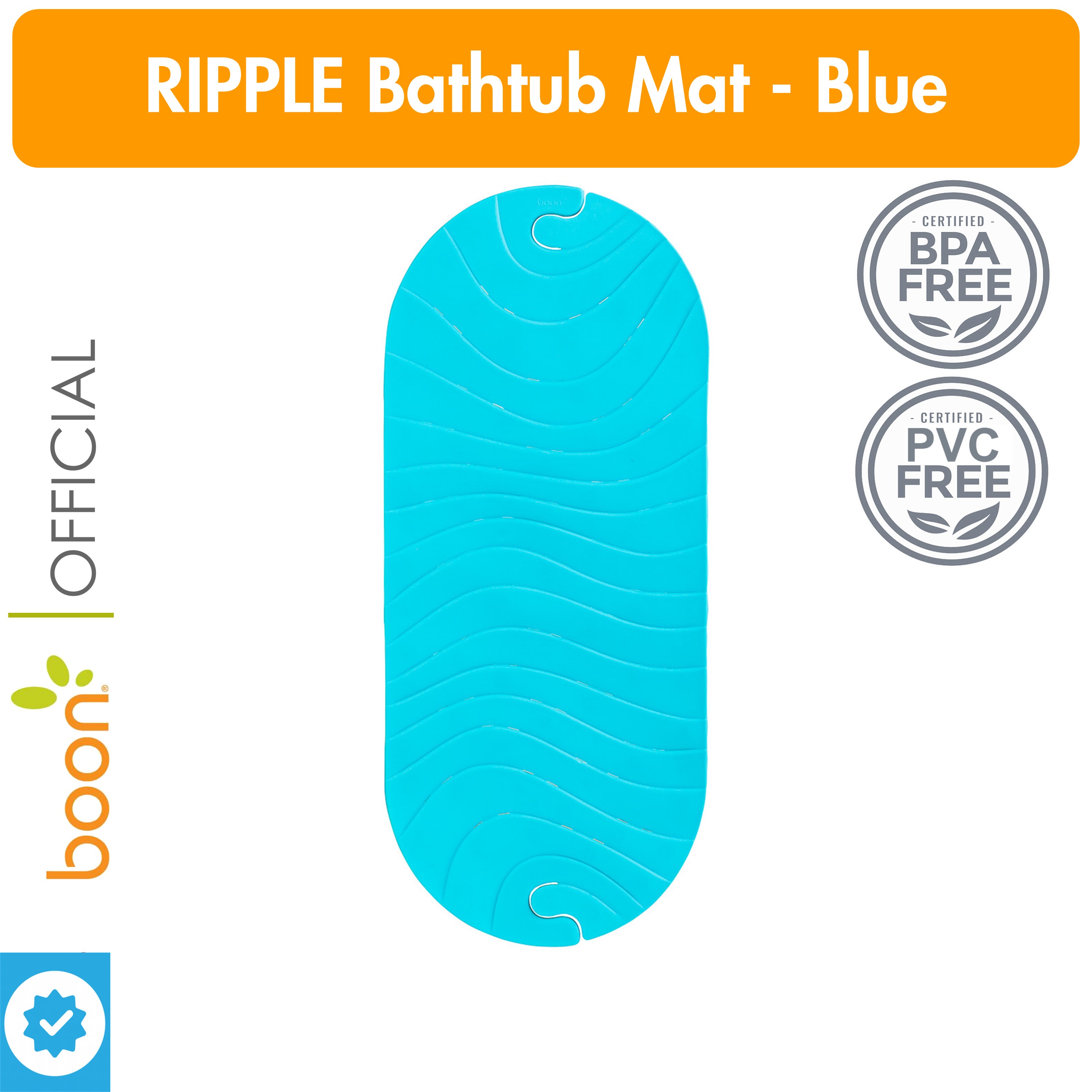 RIPPLE Bathtub Mat - blue