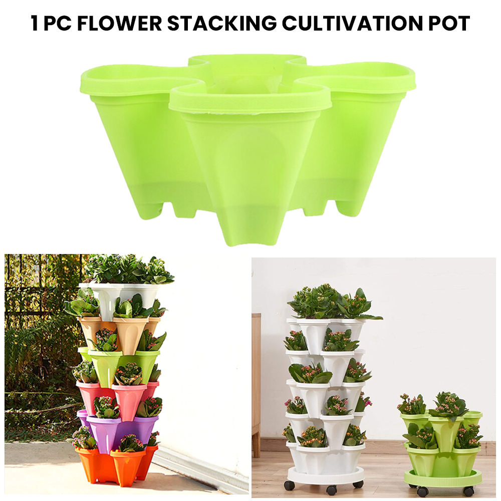 Stack-Up Type Stereoscopic Flower Pot Plastic Stackable Vertical Flower  Plant Pot for Garden Home Decoration Flower Pot - AliExpress