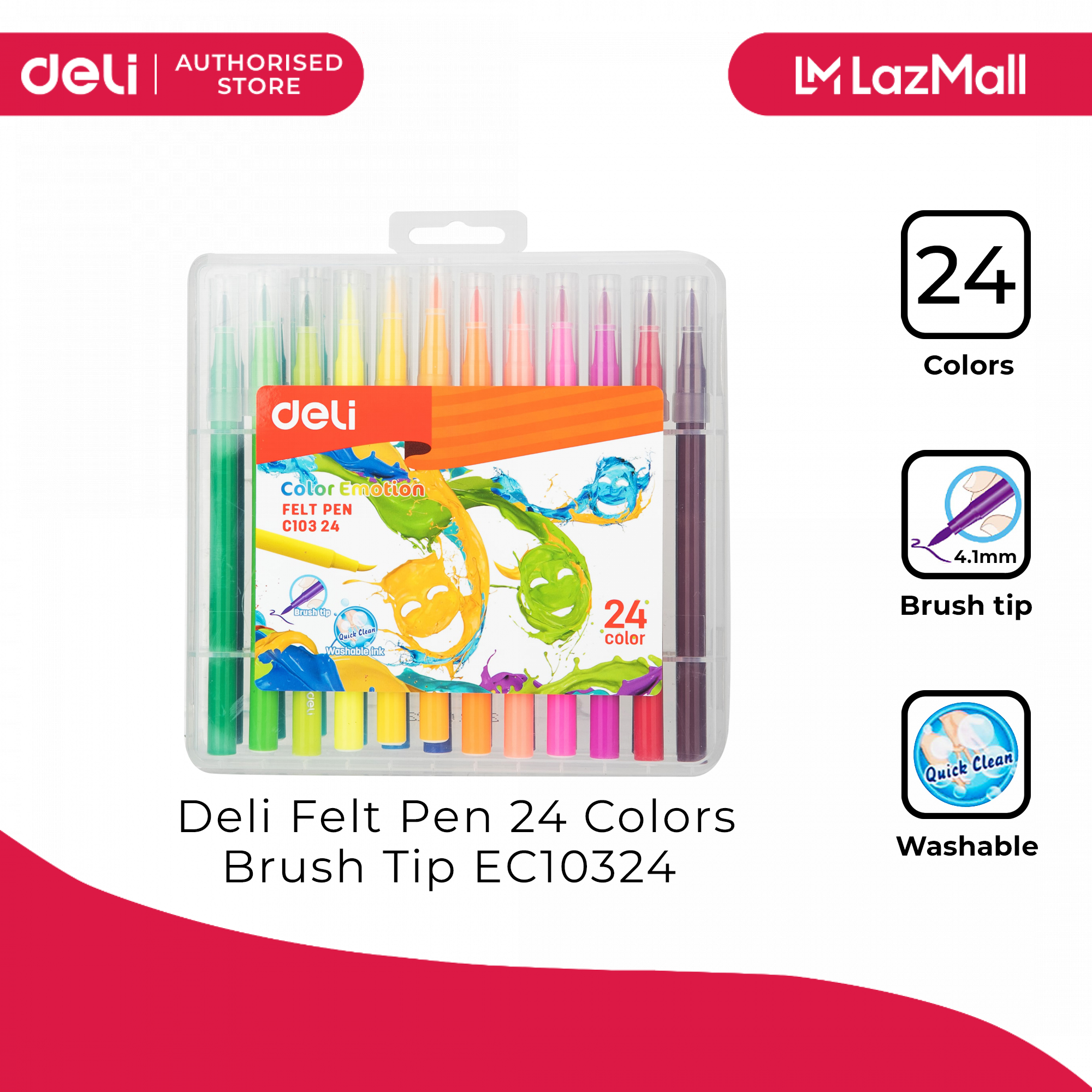 Deli 12/24 Colors Watercolor Pen Good Felt Tip Pen Drawing Children DI –  AOOKMIYA