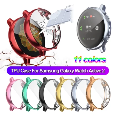 gaojindu19 Vỏ đồng hồ mỏng 40mm 44mm Full Cover Soft Electroplate TPU Bảo vệ màn hình cho Samsung Galaxy Watch Active 2