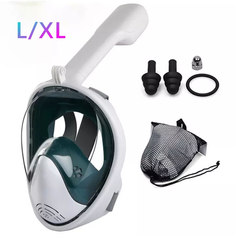Full Face Snorkeling Mask Easy Breath Snorkeling Goggles Set for Adult ...