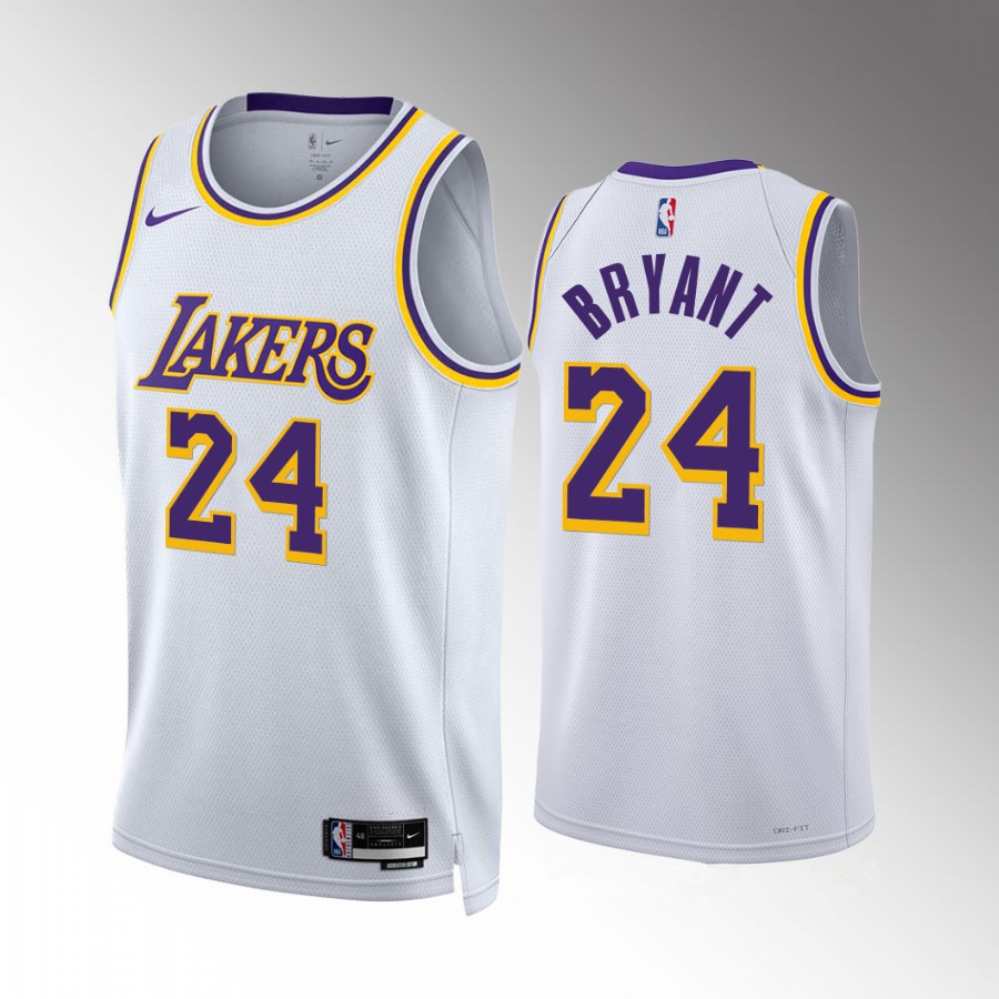 High Quality】2023-24 Men's New Original Los Angeles Lakers #23 LeBron James  Jersey Association Edition White Swingman Heat-pressed