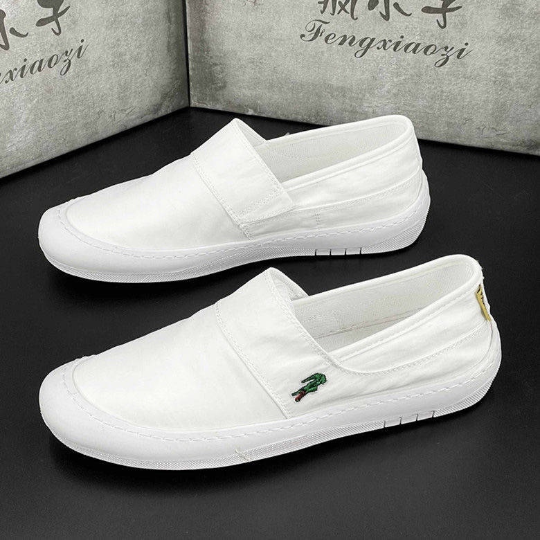 Hurtig genert smid væk ✕✢ Lacoste Crocodile Canvas Shoes Men's Summer Little White Lazy One-Step  Breathable Cloth Casual Sneakers | Lazada PH