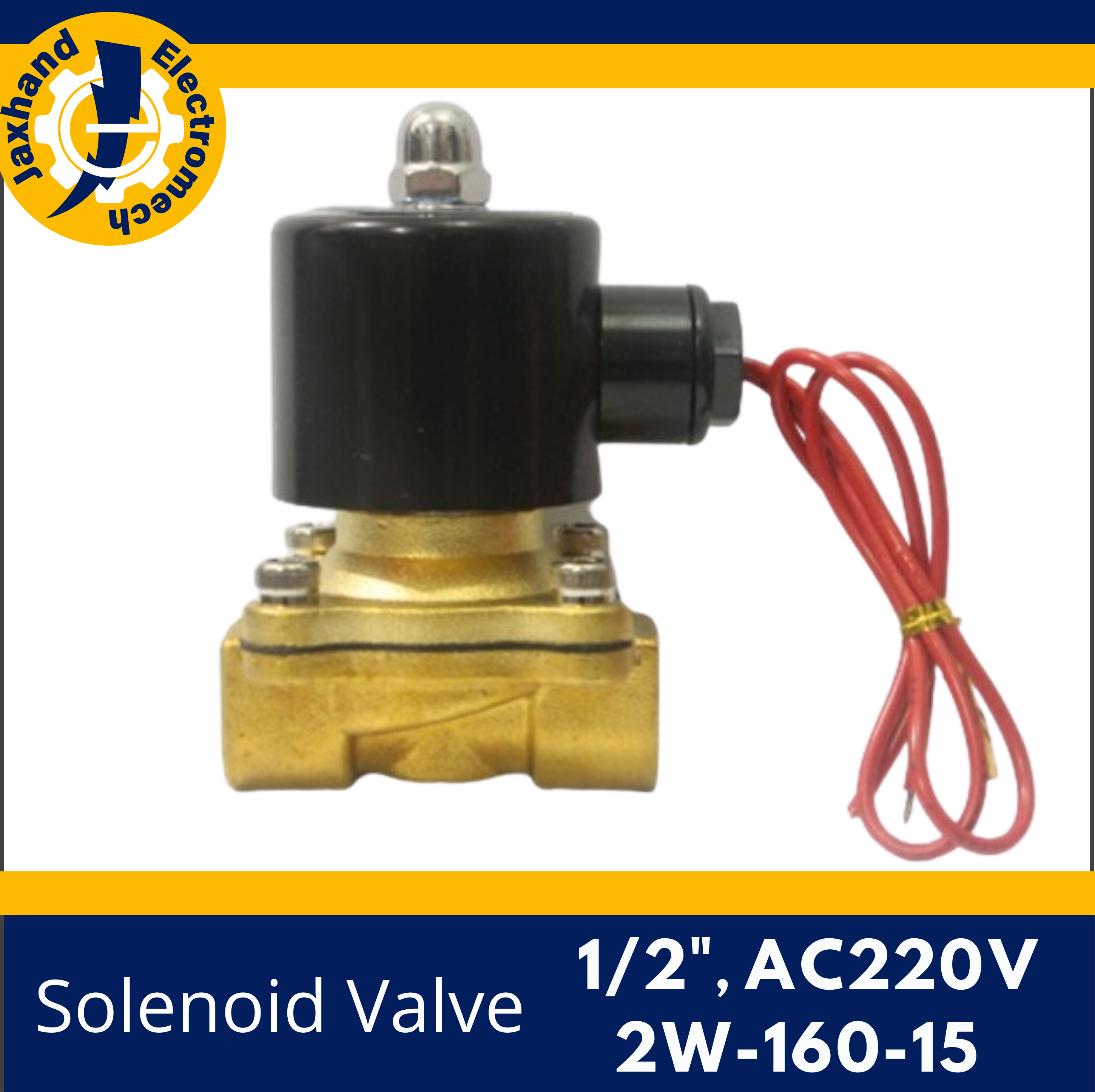 1/2 AC 220V Electric Solenoid Valve Pneumatic Valve for Water Oil Air NC 2W-160-15 