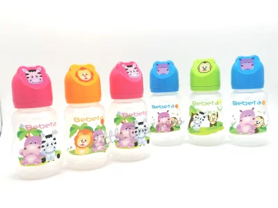 Bebeta 12oz. Wide Neck Bottle with Animal Head Pack by 3's