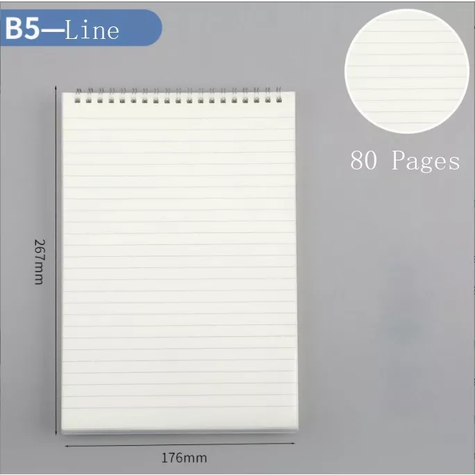 STARMOON A5/B5 Steno Muji Styled Spiral Notebook Vertical Type Student